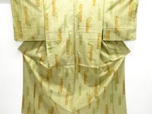 短冊に花模様織り出し十日町紬着物